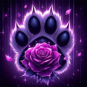 Rose Paw Pattern DIY Diamond Arts Colorful Painting Kit without Frame, DIY 5D Diamond Arts Colorful Painting Kit, Wall Art Decor for Home, Diamond Painting Kits