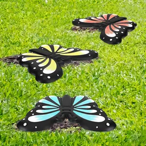 3 Pcs Butterfly Stepping Stone Resin Garden Stepping Stones Butterfly Decorative Stones for Garden Lawn Walkway Pathway Decorations, 9.84 x 7.28 Inch