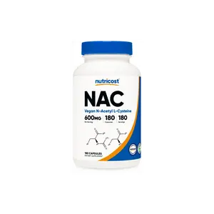 Nutricost N-Acetyl L-Cysteine (NAC) 600mg Dietary Vitamin Supplement, 180 Capsules - Non-GMO, Gluten Free