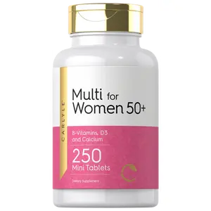 Carlyle Multivitamin for Women 50 and Over | 250 Mini Tablets | Iron Free Supplement | with B12, D3, and Calcium | Non-GMO, Gluten Free