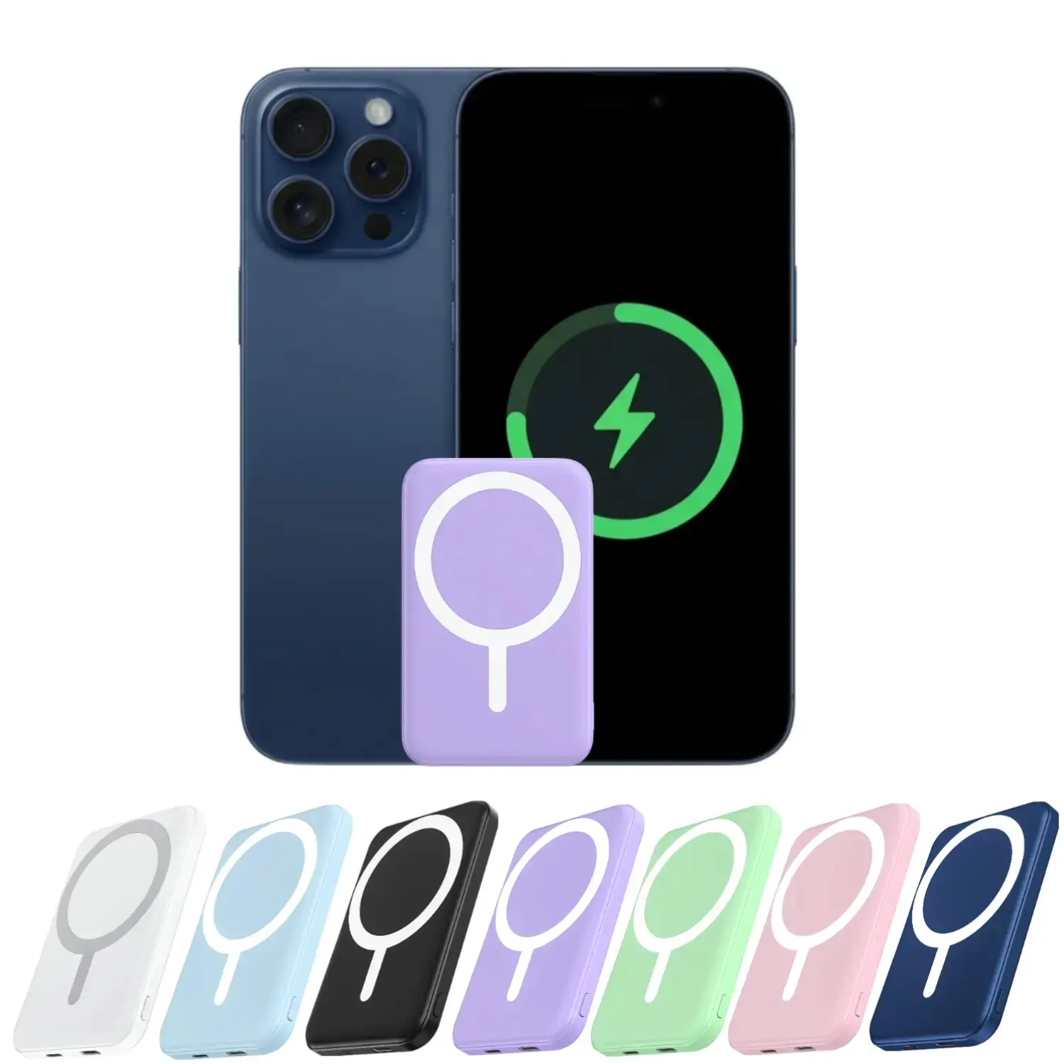Podoru power bank portable charger power bank power bank charger magnetic power bank 5000mAh Magnetic Power Bank MagSafe Wireless Fast Charger for iPhone 12–17 Pro/Pro Max, Compact Portable Battery Pack lithium ion travel essential usb type