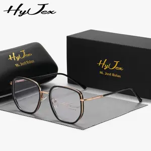 HyJex unisex large frame simple fashion glasses frame casual fashion flat mirror