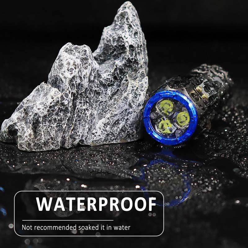 XTAUTO 1-Pack Portable LED Mini Flashlight, Rechargeable EDC Small Pocket Flashlight 6 Lighting Modes w/Magnet Clip Waterproof for Camping Hiking Night Walking Running Outdoor Emergency