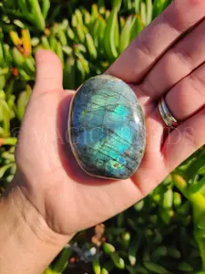 Labradorite Palm Stone, Labradorite Polished, Labradorite Crystal, Labradorite Tumbled, 5G Protection, Labradorite Stone, Protection Crystal