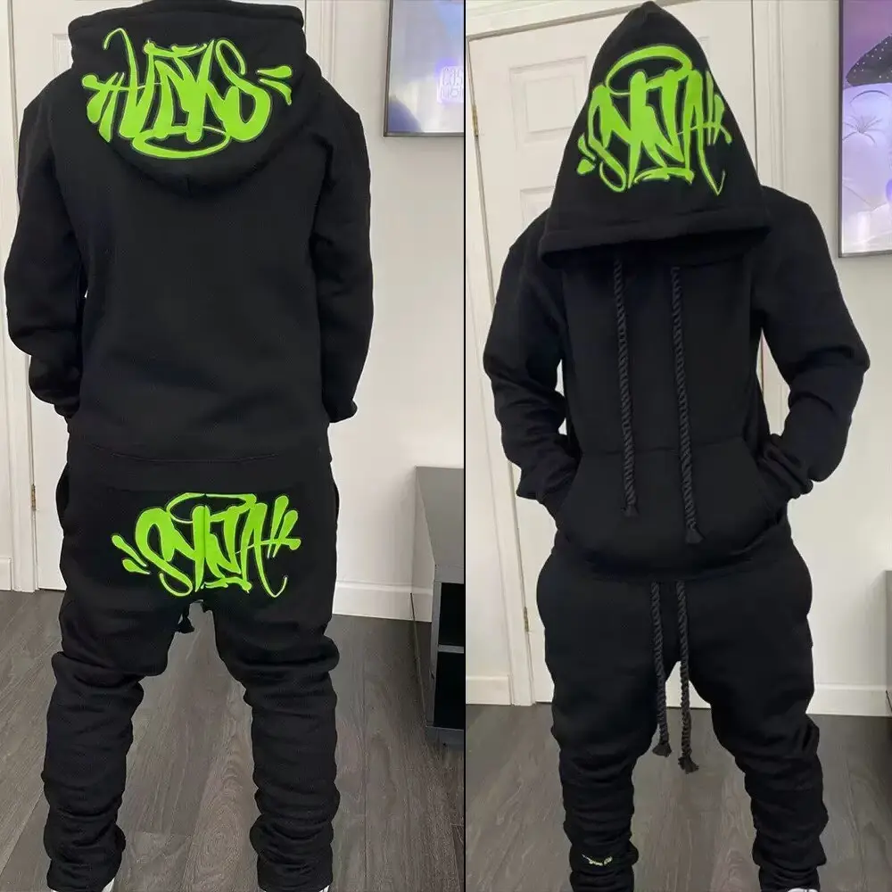 2025 Fashion Street Casual Sports Coat Trousers Sweater Suit Matching Clothing Set Streetwear