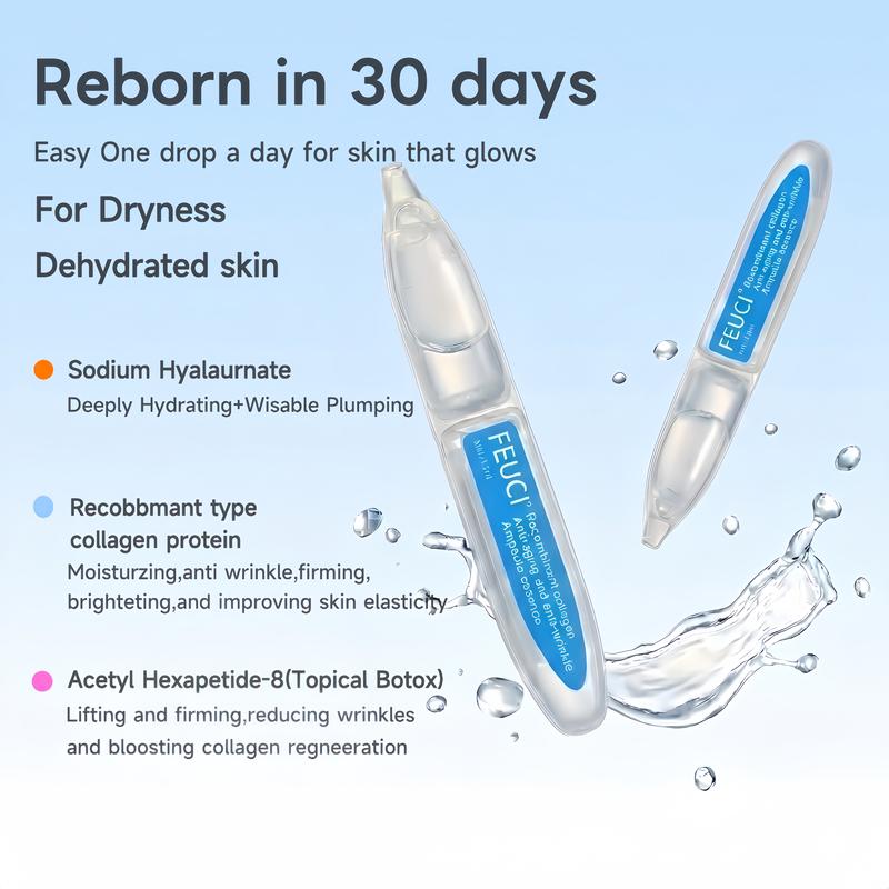 FEUCI Anti-Aging Collagen Serum 5% Hyaluronic Acid 30x1.5ml Firming Hydrating Firming Low Irritating Serum Anti-Aging Hydrating Serum