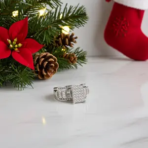 DiamondCelebritees 925 White Silver 1.31ct Cubic Zirconia Cinderella Engagement Womens Rings Size 8