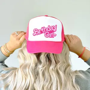 Birthday Girl Heart Women and Teens Trucker Hat - Trendy Adjustable Cap for Birthday Girl - Girly Pink Snapback for Adult Women - Gift for Sister, BFF