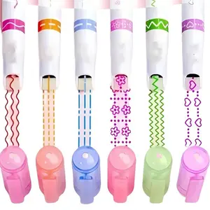 Flower Shape Contour Pens Set, Different Fine Lines, Curved Shapes, Ideal for Scrapbooking, Note-Taking, Marking Colorful Pens, Art Pen