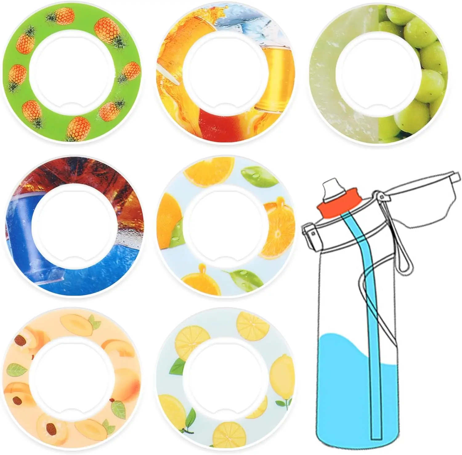 3Pcs/bag Flavoring Air Up Pods 0 Sugar Healthy Fruit Scent Drink Water Bottle Dedicated Pod Water Bottle Flavour Flavor Cap