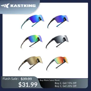 KastKing Tarkio Polarized Fishing Sunglasses, Large Single PC Lenses, Rimless Wrap Design, UV400 Protection Sports Sunglasses