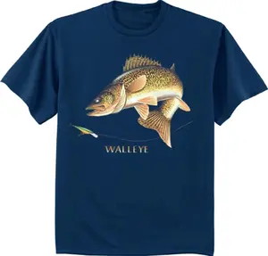 Walleye shirt men's fishing t-shirt t-shirt walleye fish lure tee, Clean Look, Goes with Anything, Soft Touch, Feels Like a