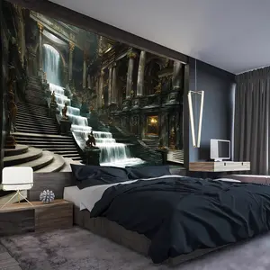 1pc - Extra Large Size - Gothic Castle Landscape Photo Tapestry, Polyester Aesthetic HD Printed Wall Hanging, Living Room Bedroom Office Home Party Decor, Wall Decoration, No Installation Required accessory bedroom decor