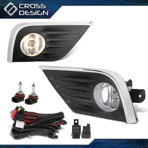 CROSSDESIGN Front Bumper Fog Lights Lamps Assembly L+R Fit For 2016-2018 Nissan Altima 4Dr