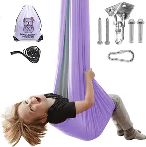 MINGLEWOOD Indoor Hanging Swing - Soft Hammock Seat with 360° Swivel - Cozy & Fun Play Space