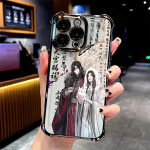 anime H-Heaven Official's Blessing Phone Case For iPhone 17/16/15/14/13/12/11/Pro/ProMax/Plus/17Air/Xsmax, for Samsung S25/S24/S23/S22, Featuring a Transparent Soft Back for Drop, Four-corner airbag electroplated anti-drop soft Cas, gift for christmas