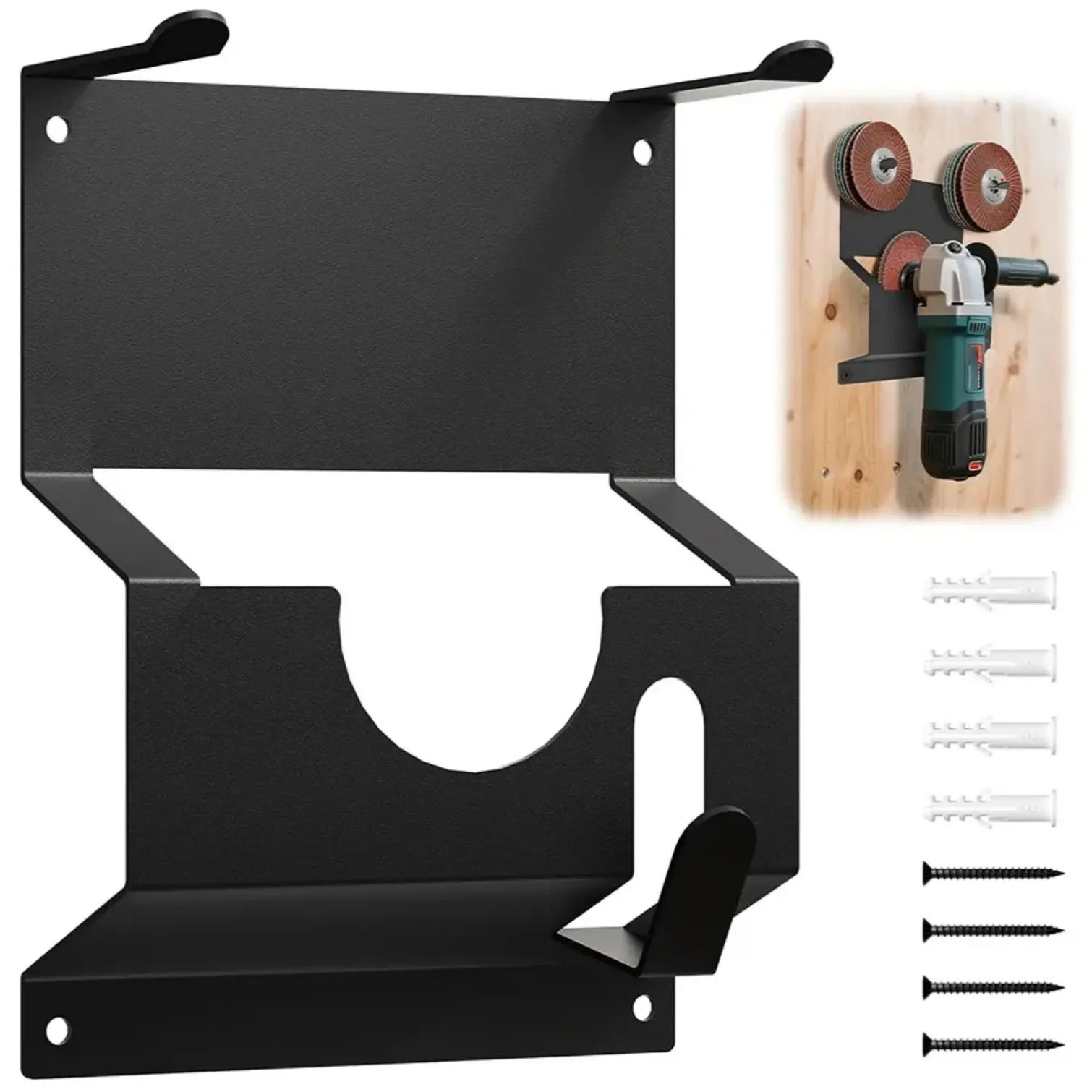 Heavy-Duty Metal Wall-Mounted Tool Storage System (Storage Rack With Hanging Hooks&Slots) - Perfect Storage Solution For Angle Grinders, Sanders, Polishing Discs, Screwdrivers & Wrenches | Garage & Workshop Organization Essential Accessories