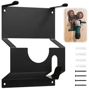 Heavy-Duty Metal Wall-Mounted Tool Storage System (Storage Rack With Hanging Hooks&Slots) - Perfect Storage Solution For Angle Grinders, Sanders, Polishing Discs, Screwdrivers & Wrenches | Garage & Workshop Organization Essential Accessories