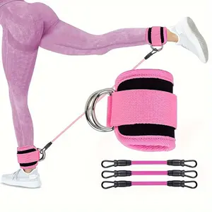 5-Piece Taekwondo Leg Resistance Jump Training Set, Running Stretching Equipment, Strength Training Foot Loop Kit for Martial Arts