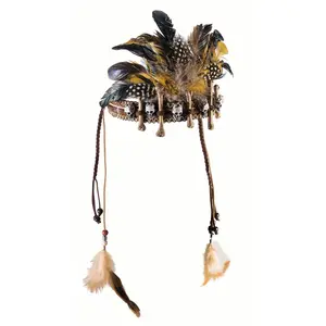 Witch Doctor Headpiece - Voodoo - Bones Feathers - Costume Accessory - One Size