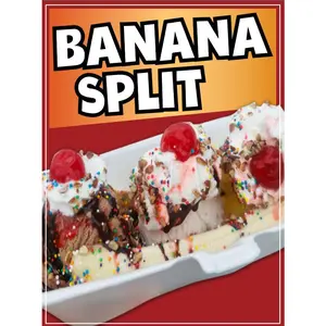 Banana Split Sign Decal Window Sticker Truck Concession Vinyl Restaurant Banana Split Sign #2
