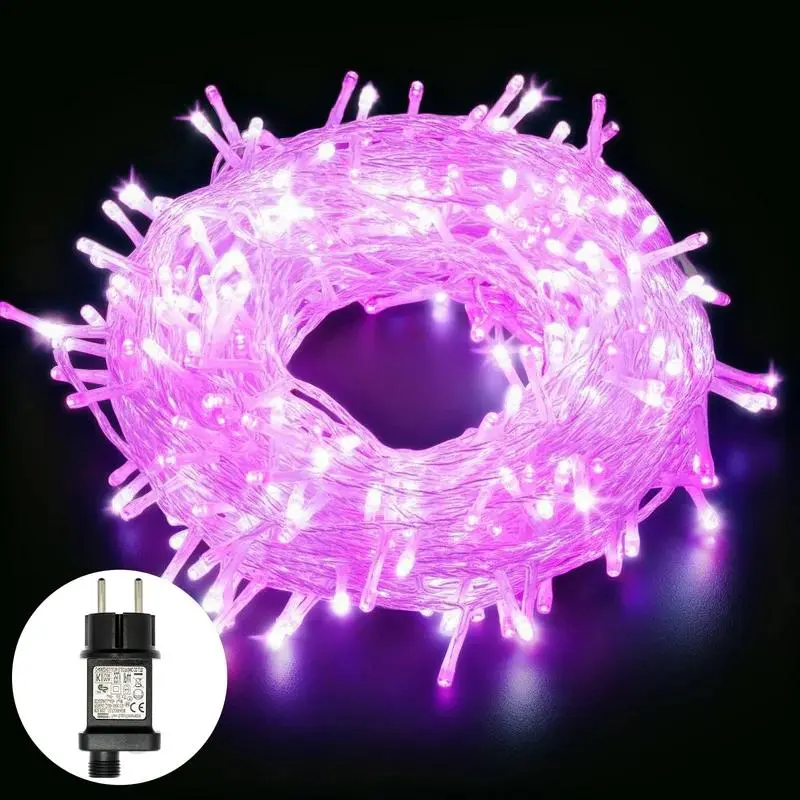 Pink&Cool White LED Valentine Lights String Lights 40M 400LEDs 8 Mode IP44 Waterproof Fairy Lights Mains Powered for Home Garden Patio Chirstmas Tree Xmas Wedding Outdoor Indoor Decoration Ornaments room decoration