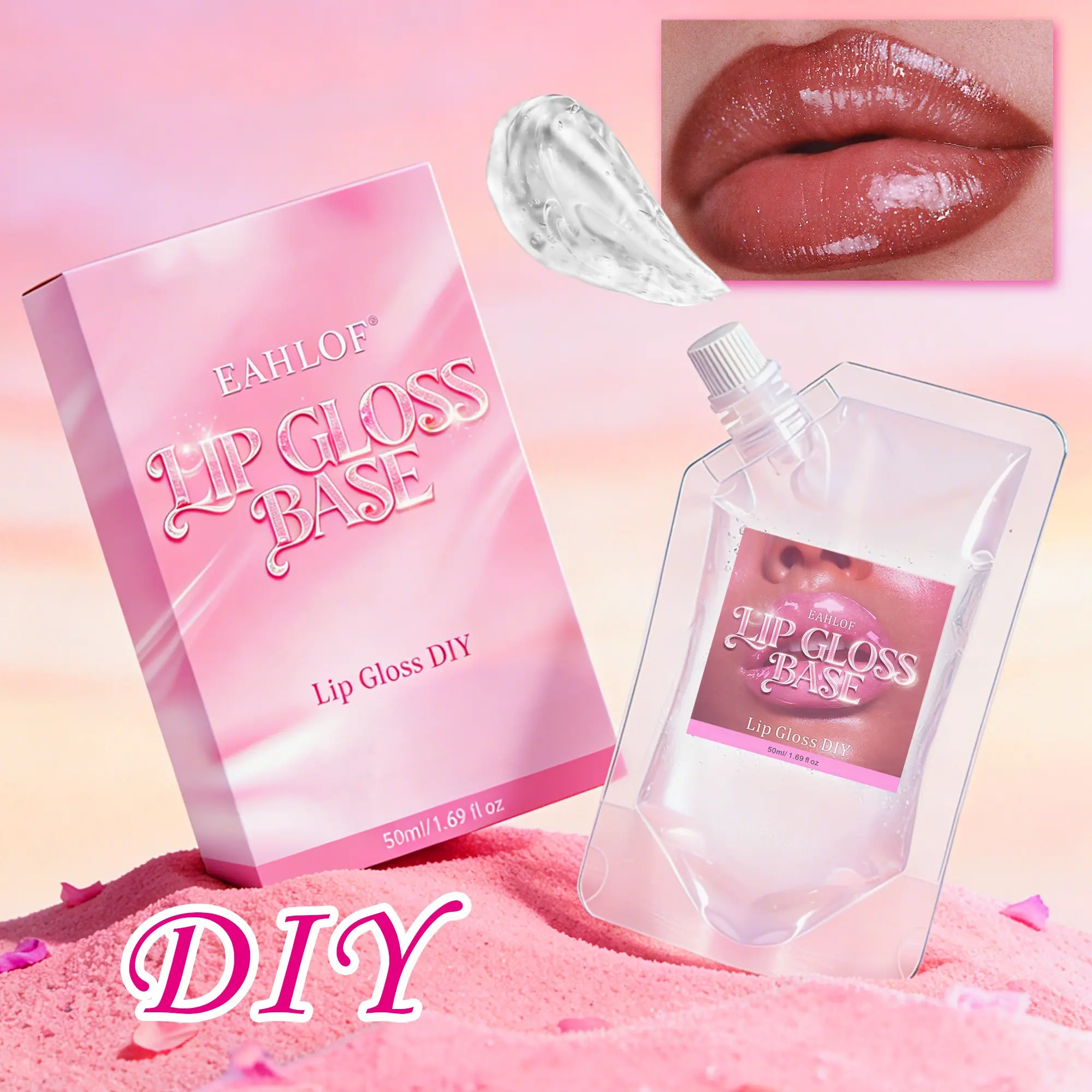 [1/2 PCS] DIY Transparent Clear Hydrating Lip Gloss Base Glossy Ultralight & Sheer Shine, Mix with Color/Glitter/Fragrance, No Heat Needed, Perfect for Custom Lipgloss Makeup