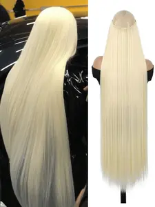 40 inch Or 24 inch Synthetic Clip-In Hair Extensions, Straight Long Hair Accessories, Off-White ,Chocolate Brown Color Clip-Hair For Women Used Daily ,Parties, Cosplay ,Carnival Festivals, Party Hair Extensions