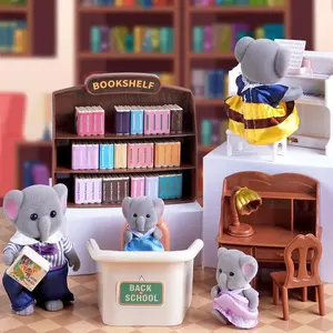 Elephant Family Plush Toy, Soft Stuffed Animals, 4 Counts Cute Elephant Doll, Home Decoration, Birthday Gift, Playhouse Doll Accessories