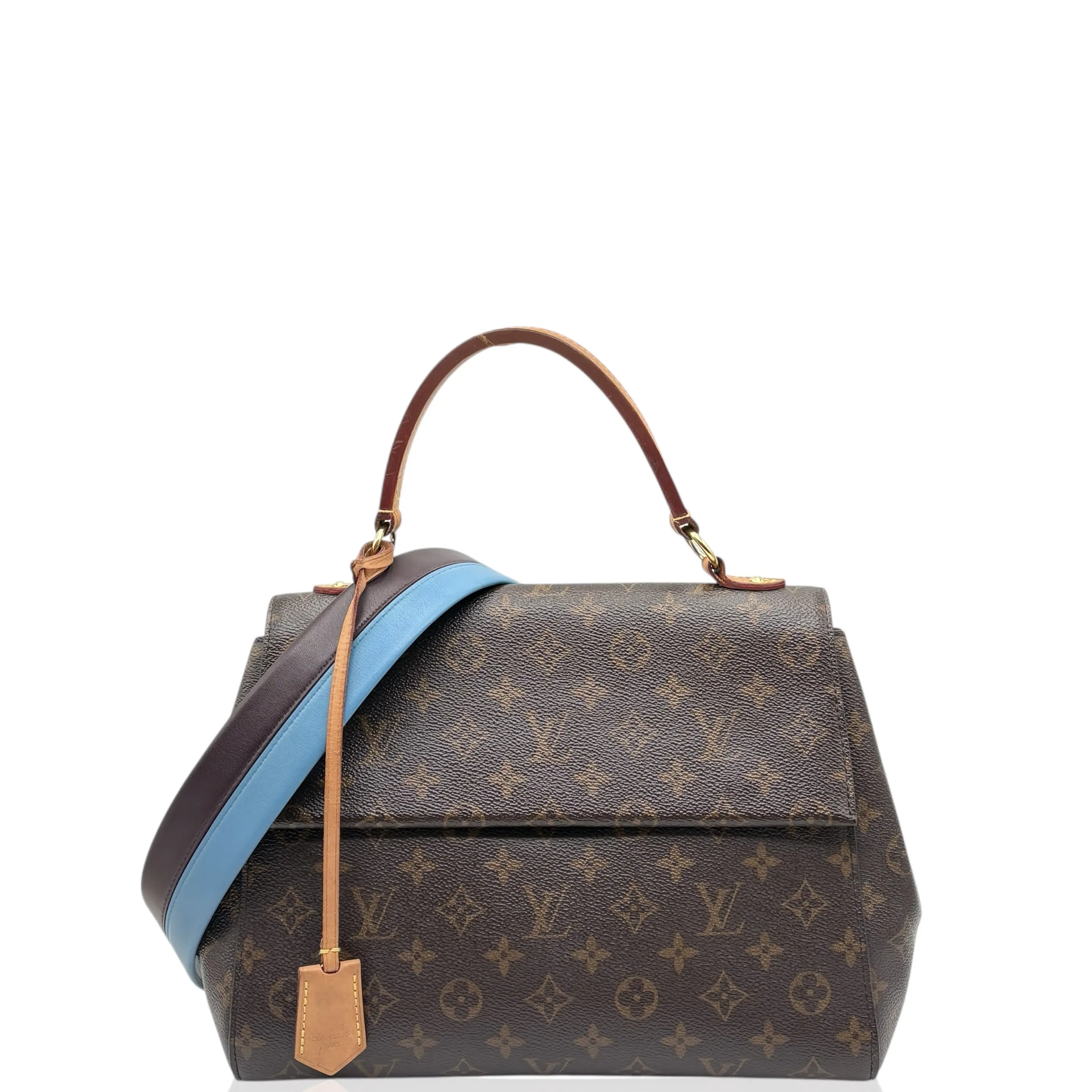 Pre-owned Louis Vuitton Leather tote bags Cluny Mm Monogram Brown [Deposit]