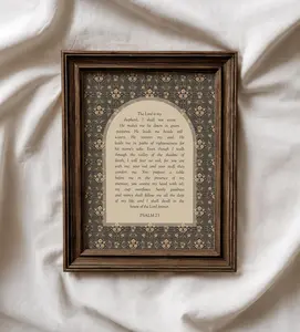Psalm 23 Scripture Wall Art, The Lord is my Shepherd, Bible Verse Print Unframed