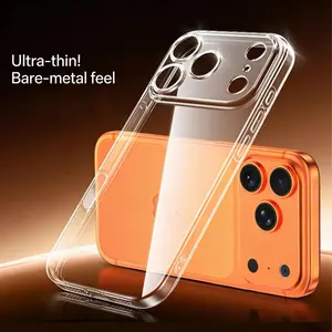 Clear Straight Edge Phone Case, Slim & Ultra High Transparency, Full Camera Coverage, Shockproof Protection, for iPhone 11/12/13/14/15/16/17 Pro & Pro Max and more