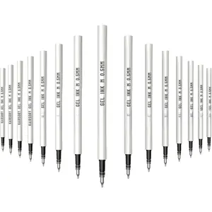Black Gel Pens Refills,Retractable Gel Ink Pen Refill Bulk,pen refills for twist pens,Fine Point 0.5mm Black Ink, Smooth Writing Retractable Click Pen Refill(15 Pcs Pen Refills-Black Ink-0.5mm)