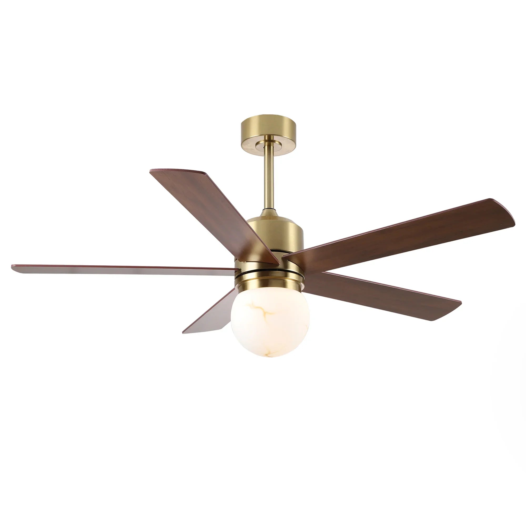 Alva 52 Inch LED Ceiling Fan with Double-Sided Blades, Downrod Mount, Reversible Quiet Motor & Remote Control Alva 52 Inch LED Ceiling Fan with Double-Sided Blades, Downrod Mount, Reversible Quiet Motor & Remote Control