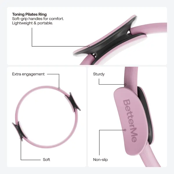 BetterMe Toning Pilates Ring, Lightweight Resistance Ring for Home Workouts & On-the-Go Use