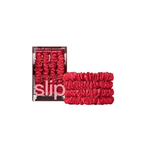 slip Skinny Scrunchies Set Of 4 in Red