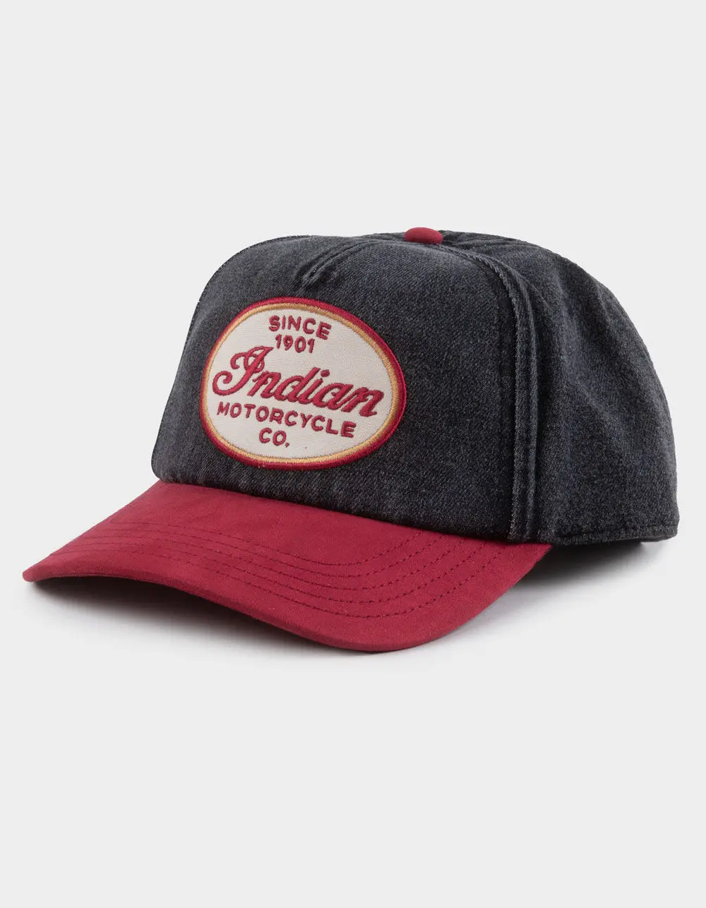 AMERICAN NEEDLE  Mens Indian Motorcycle Snapback Hat, Gray Combo