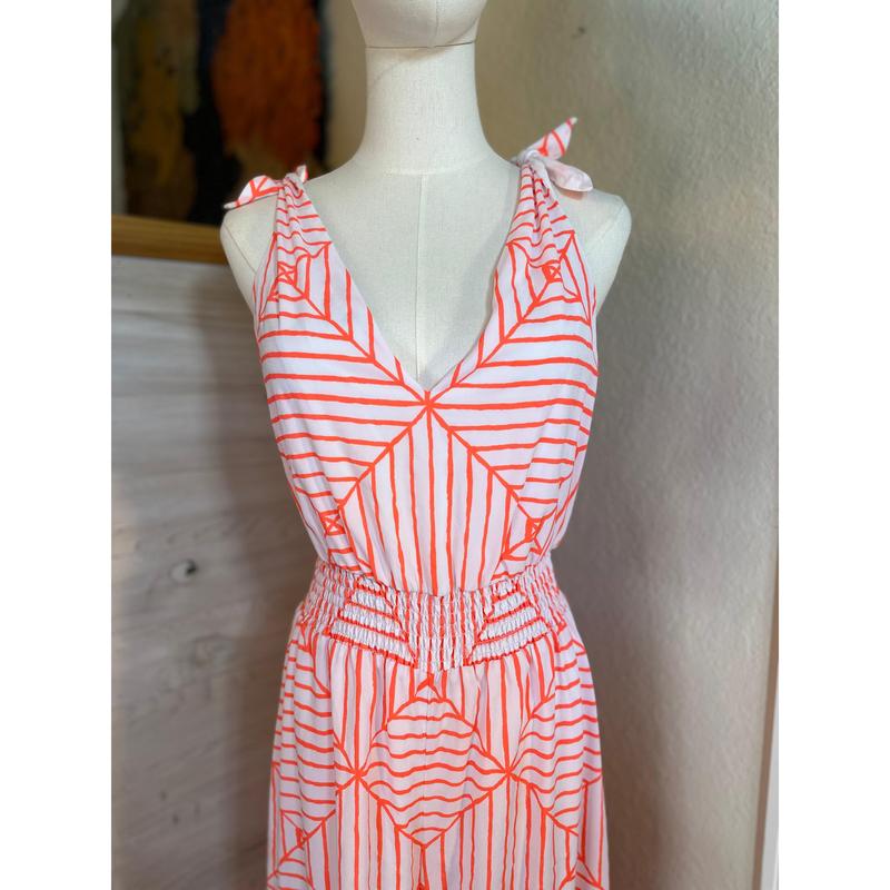 Vineyard Vines Coral Gables Womens Jumpsuit* Lightweight Womenswear Comfortable Overalls Rayon Underwear Comfort Lady Spandex Sleeveless Spaghetti Strap Stripe Striped
