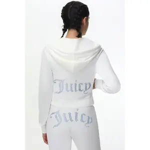 Juicy Couture Technicolor Customizable Big Bling Velour Hoodie