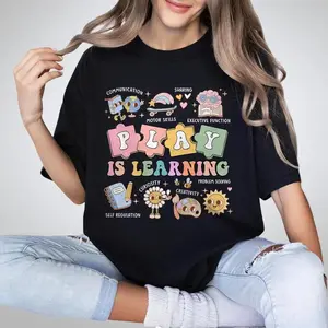 Teacher Shirt, Play Is Learning Teacher Tshirt, Back To School, Teacher Team Shirt, Gift for Teacher, Kindergarten Teacher, Teacher Appreciation Gifts, Teacher Gift, Comfort Shirt for Teacher, First Day of School