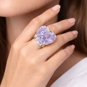 Handmade Amethyst Large Ring (Size 5-8)