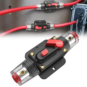 Nilight 100A Inline Circuit Breaker Resettable 12-24V DC Manual Reset Fuse Holder 3-15AWG Overload Protection for Car Audio Sound Amplifier System RV Marine Boat Truck Solar Inverter Visit the Nilight Store"