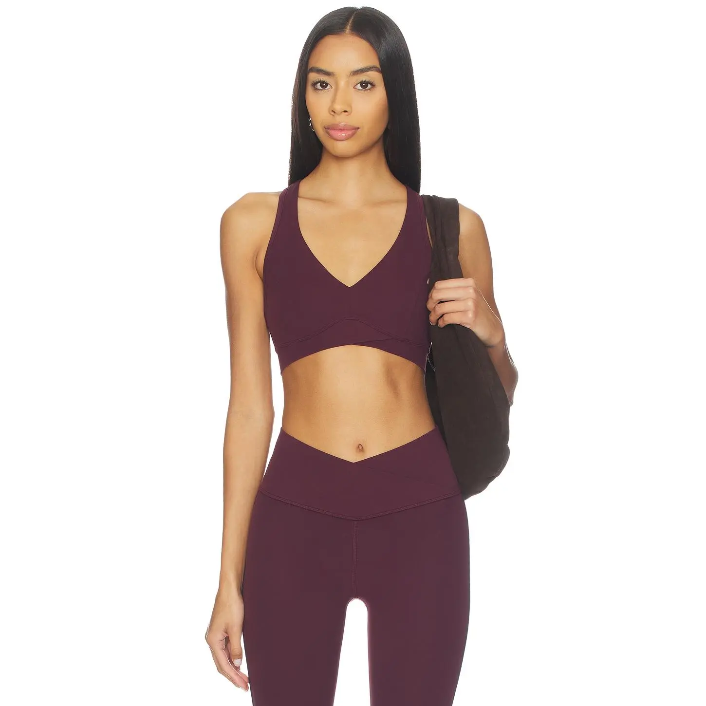 Splits59 Mia Rigor Sports Bra in Dark Cherry & Indigo