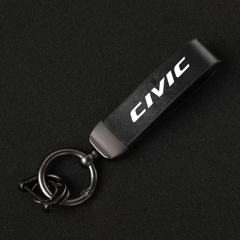 Car Metal Key Chain, Auto Leather Keyring Accessories, Keychain Lanyard, Car Keychains, Key Rings For Car Keys, Keyrings For Keys, Compatible with Honda Civic, Crv, Accord, Modulo, Vezel, Legend, Si, Rr, Insight, City