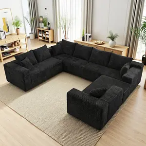 【2 Packages Shipping】138'' Oversized U Shaped Sectional Couches, 8 Seater Modular Boneless Cloud Sofa with Chaise Lounges, 4-in-1 Flexible Combination Deep Seat Corner Large Couch,No Assembly for Living Room