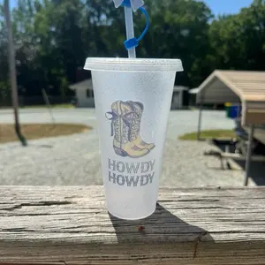 Coastal Cowgirl 24, 20, or 16oz Cups - Howdy Howdy Design - Perfect for Outdoor Use - Durable and Stylish