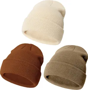 YMYDYFC Baby Beanie 3Pack Toddler Beanie Infant Knit Hat Baby Winter Hats for Boy Girl Winter Clothes Warm Knit Cap 0-6Years