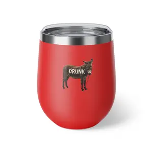 Drunk Donkey Illustration Tumbler | 12oz Insulated Wine Cup