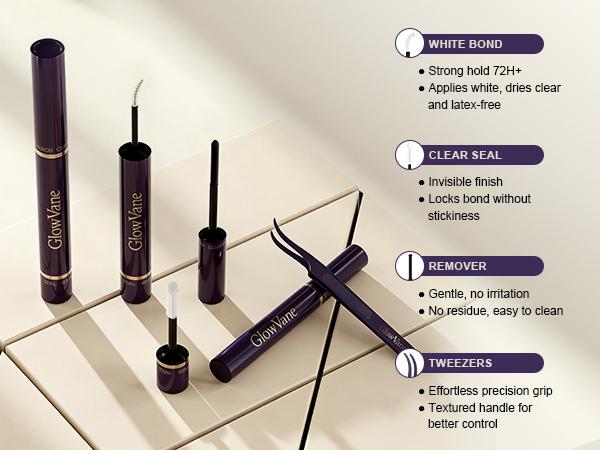 GlowVane TrueCurve DIY Lash Kit | 0.03mm Curved Lash Clusters Soft Lightweight 8-18mm DDCurl DIY Lash Extensions for Beginners Seamless Eye Fit Zero Strain(FS3)
