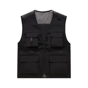 Versatile Mesh-Lined Utility Vest for Men Durable Quick-Drying Ideal for Outdoor Activities Menswear Tops